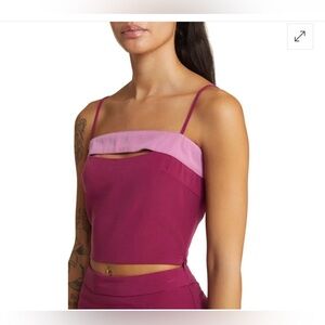 Yellow the label YLLW Two Toned Magenta Crop Top Size Medium